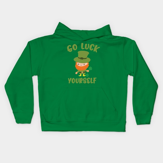 GO LUCK YOURSELF Kids Hoodie by toddgoldmanart